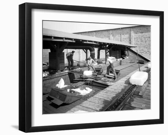 Icing Cars, Cold Storage Plant at Zillah, 1915-Asahel Curtis-Framed Giclee Print