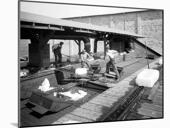 Icing Cars, Cold Storage Plant at Zillah, 1915-Asahel Curtis-Mounted Giclee Print
