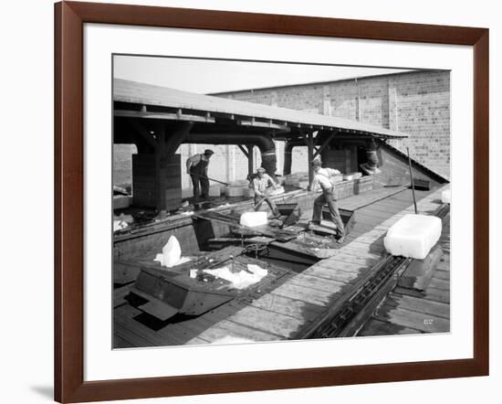 Icing Cars, Cold Storage Plant at Zillah, 1915-Asahel Curtis-Framed Giclee Print