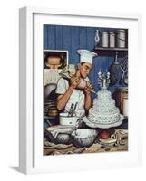 "Icing the Wedding Cake," June 16, 1945-Stevan Dohanos-Framed Giclee Print