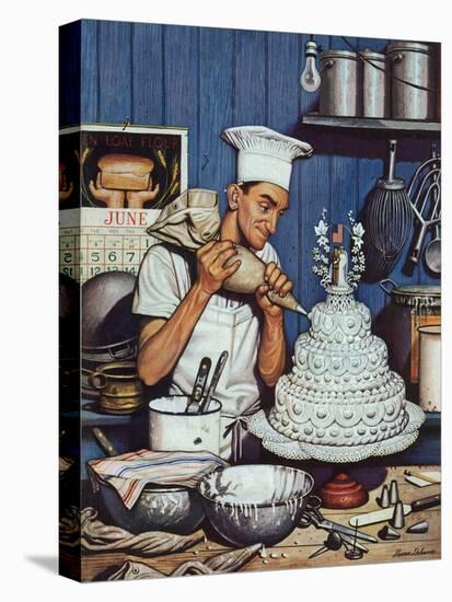 "Icing the Wedding Cake," June 16, 1945-Stevan Dohanos-Stretched Canvas