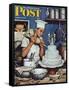 "Icing the Wedding Cake," Saturday Evening Post Cover, June 16, 1945-Stevan Dohanos-Framed Stretched Canvas