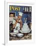 "Icing the Wedding Cake," Saturday Evening Post Cover, June 16, 1945-Stevan Dohanos-Framed Giclee Print