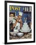 "Icing the Wedding Cake," Saturday Evening Post Cover, June 16, 1945-Stevan Dohanos-Framed Giclee Print