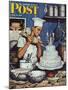 "Icing the Wedding Cake," Saturday Evening Post Cover, June 16, 1945-Stevan Dohanos-Mounted Giclee Print