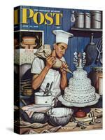 "Icing the Wedding Cake," Saturday Evening Post Cover, June 16, 1945-Stevan Dohanos-Stretched Canvas