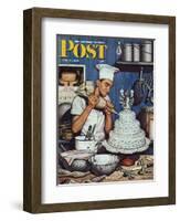 "Icing the Wedding Cake," Saturday Evening Post Cover, June 16, 1945-Stevan Dohanos-Framed Giclee Print