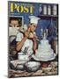 "Icing the Wedding Cake," Saturday Evening Post Cover, June 16, 1945-Stevan Dohanos-Mounted Giclee Print