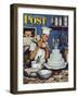 "Icing the Wedding Cake," Saturday Evening Post Cover, June 16, 1945-Stevan Dohanos-Framed Premium Giclee Print
