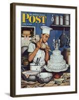 "Icing the Wedding Cake," Saturday Evening Post Cover, June 16, 1945-Stevan Dohanos-Framed Giclee Print