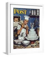 "Icing the Wedding Cake," Saturday Evening Post Cover, June 16, 1945-Stevan Dohanos-Framed Giclee Print