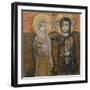 Icon Depicting Abbott Mena with Christ, from Baouit, 6th-7th Century-null-Framed Giclee Print