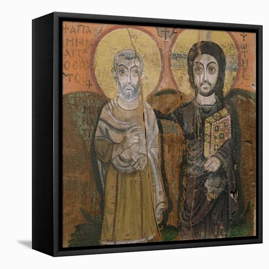 Icon Depicting Abbott Mena with Christ, from Baouit, 6th-7th Century-null-Framed Stretched Canvas