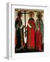 Icon Depicting Ss. Constantine, Helena and Agatha, Novgorod School, circa 1500-Dionisy-Framed Giclee Print