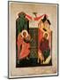 Icon Depicting the Annunciation, Novgorod School (Oil on Panel)-Russian-Mounted Premium Giclee Print