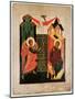 Icon Depicting the Annunciation, Novgorod School (Oil on Panel)-Russian-Mounted Giclee Print