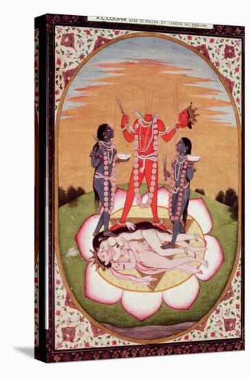 Icon of Chinnamasta, the Mahavidya Arising from the Joined Bodies of the Originating Couple-null-Stretched Canvas