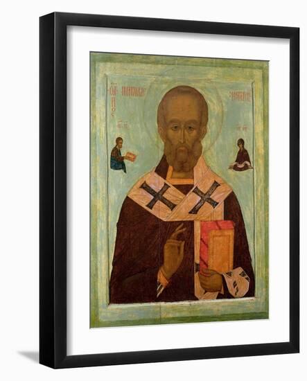 Icon of St. Nicholas, Russian School, 16th Century-null-Framed Giclee Print