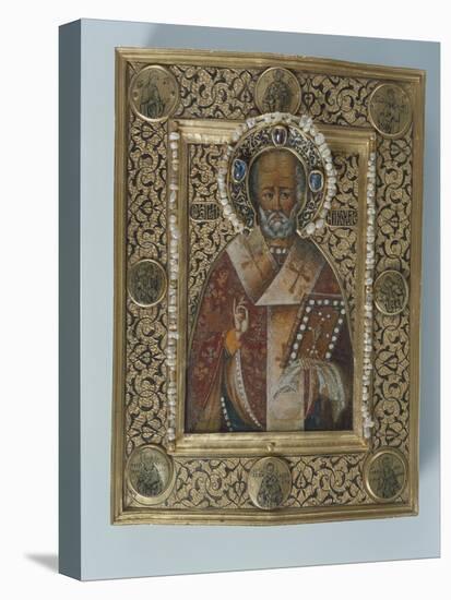 Icon of St. Nicolas the Miracle Worker, Kremlin Workshops, Moscow, Second Half of the 16th Century-null-Stretched Canvas