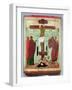 Icon of the Crucifixion with the Virgin, Mary Magdalene, St. John and the Centurion Longinus-null-Framed Giclee Print