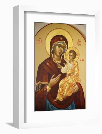 Icon of the Virgin and Child in Mary Magdalene Russian Orthodox church on Mount of Olives-Godong-Framed Photographic Print