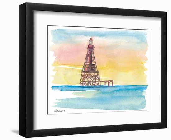 Iconic Lighthouse Marathon Florida Keys-M. Bleichner-Framed Art Print