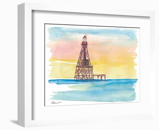 Iconic Lighthouse Marathon Florida Keys-M. Bleichner-Framed Art Print