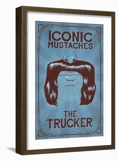Iconic Mustaches - Trucker-Lantern Press-Framed Art Print