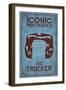 Iconic Mustaches - Trucker-Lantern Press-Framed Art Print