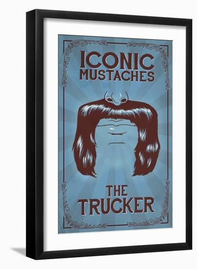 Iconic Mustaches - Trucker-Lantern Press-Framed Art Print