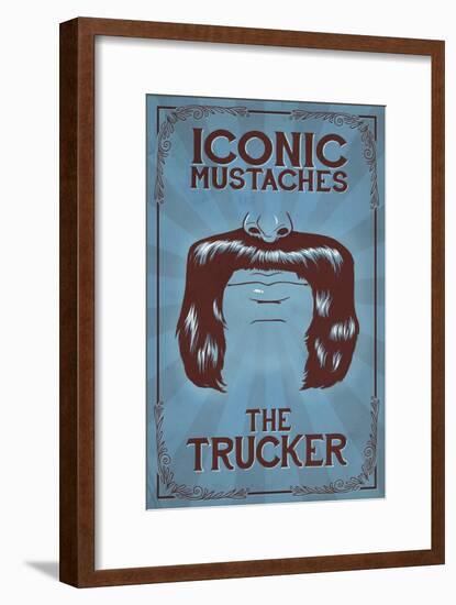 Iconic Mustaches - Trucker-Lantern Press-Framed Art Print