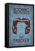 Iconic Mustaches - Trucker-Lantern Press-Framed Stretched Canvas