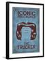 Iconic Mustaches - Trucker-Lantern Press-Framed Art Print