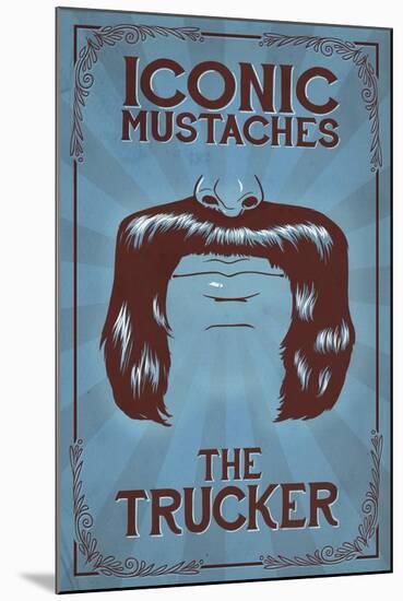 Iconic Mustaches - Trucker-Lantern Press-Mounted Art Print