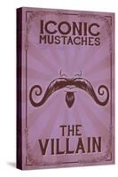 Iconic Mustaches - Villian-Lantern Press-Stretched Canvas