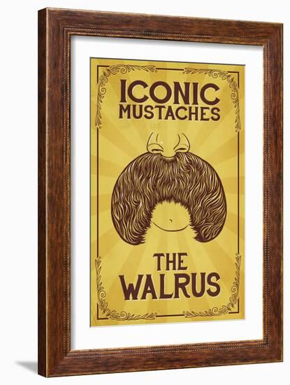 Iconic Mustaches - Walrus-Lantern Press-Framed Art Print