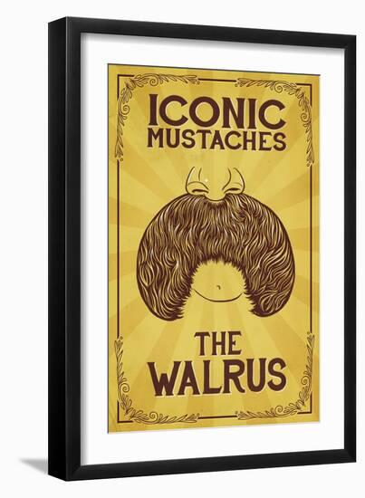 Iconic Mustaches - Walrus-Lantern Press-Framed Art Print