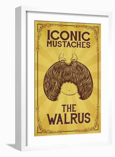 Iconic Mustaches - Walrus-Lantern Press-Framed Art Print