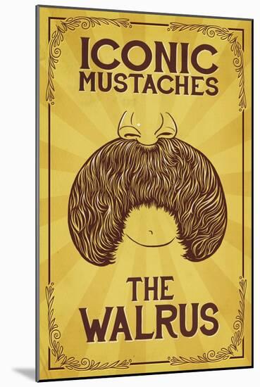 Iconic Mustaches - Walrus-Lantern Press-Mounted Art Print