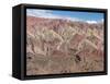 Iconic rock formation Serrania de Hornocal in the Quebrada de Humahuaca canyon, a , Argentina-Martin Zwick-Framed Stretched Canvas