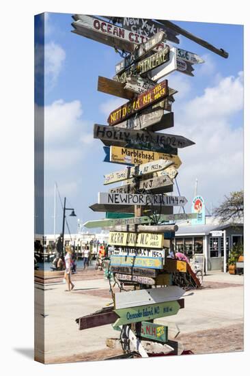 Iconic Street Sign in Key West Florida, USA-Chuck Haney-Stretched Canvas