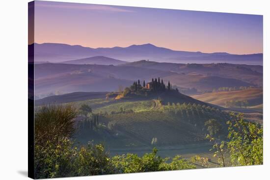 Iconic Tuscan Farmhouse, Val D' Orcia, UNESCO World Heritage Site, Tuscany, Italy, Europe-Doug Pearson-Stretched Canvas