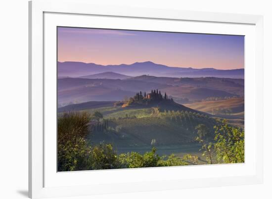 Iconic Tuscan Farmhouse, Val D' Orcia, UNESCO World Heritage Site, Tuscany, Italy, Europe-Doug Pearson-Framed Photographic Print