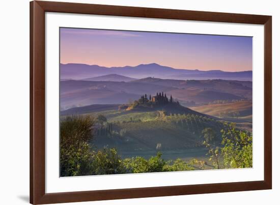 Iconic Tuscan Farmhouse, Val D' Orcia, UNESCO World Heritage Site, Tuscany, Italy, Europe-Doug Pearson-Framed Photographic Print