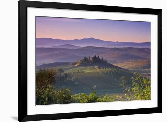 Iconic Tuscan Farmhouse, Val D' Orcia, UNESCO World Heritage Site, Tuscany, Italy, Europe-Doug Pearson-Framed Photographic Print