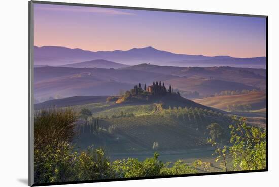 Iconic Tuscan Farmhouse, Val D' Orcia, UNESCO World Heritage Site, Tuscany, Italy, Europe-Doug Pearson-Mounted Photographic Print