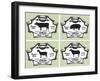 Icons Pig, Cow, Sheep, Goat-111chemodan111-Framed Art Print
