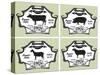 Icons Pig, Cow, Sheep, Goat-111chemodan111-Stretched Canvas