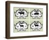 Icons Pig, Cow, Sheep, Goat-111chemodan111-Framed Art Print