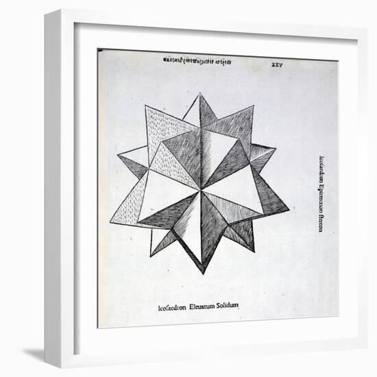 Icosaedron Elevatum Solidum, Illustration from 'Divina Proportione' by Luca Pacioli…-Leonardo da Vinci-Framed Giclee Print